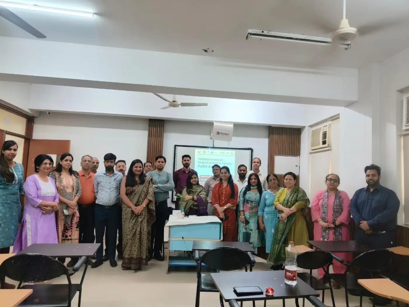Faculty and staff at a PoSH training session at the New Delhi Institute of Management